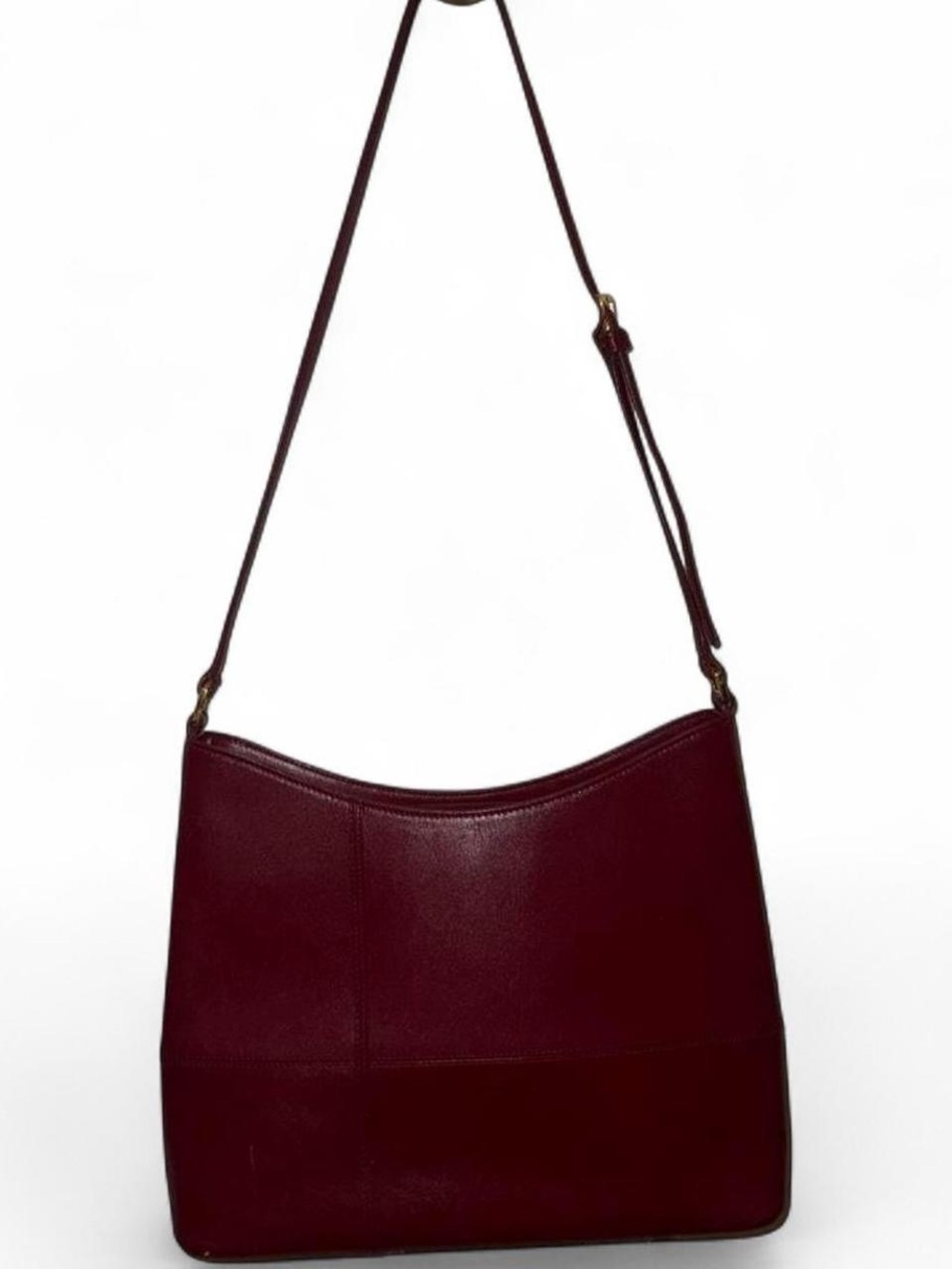 Vintage 70s Etienne Aigner Burgundy Leather Shoulder Bag in Classic Antic Red